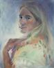 Self Portrait with Shawl - 16x20 - oil on canvas